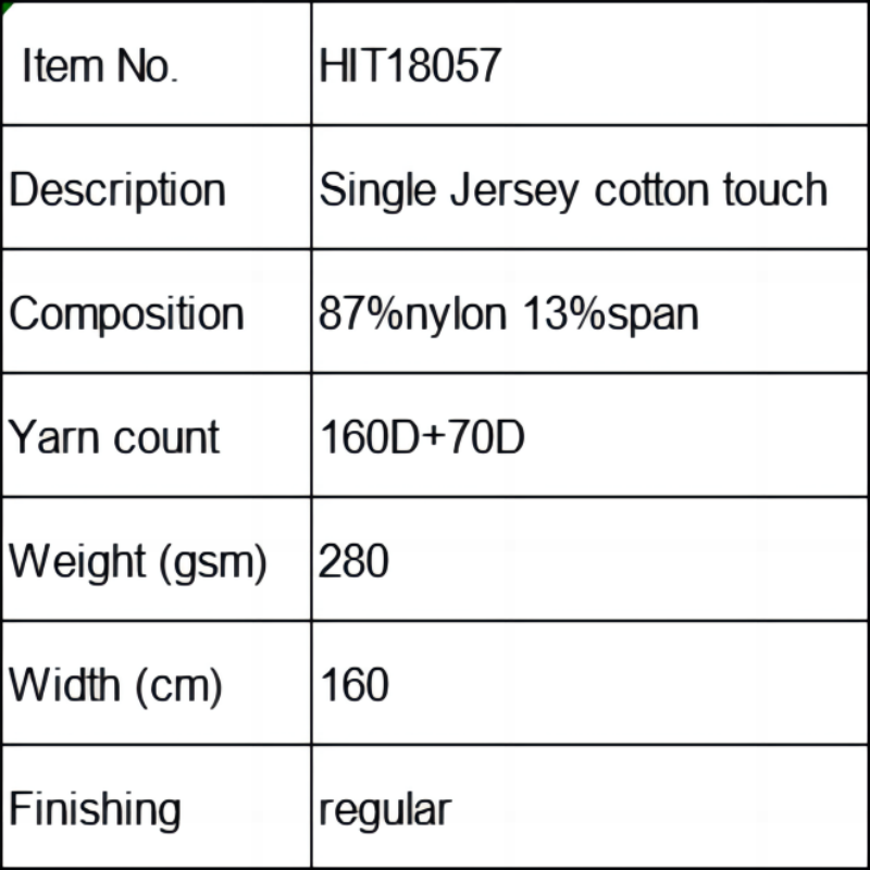 HIT18057 nylon single jersey cotton touch