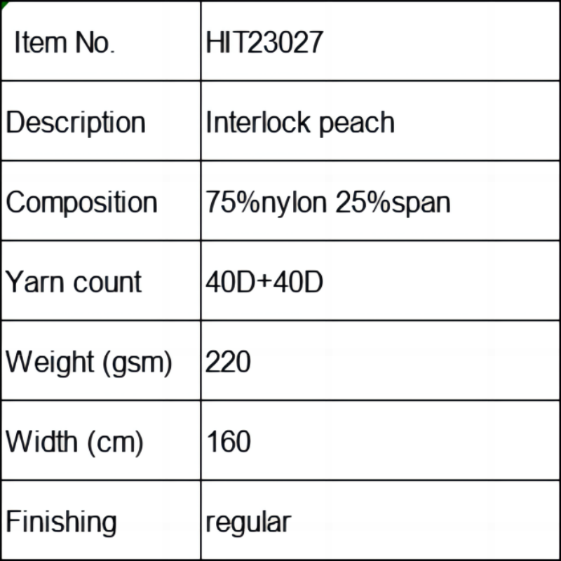 HIT23027 Nylon interlock peach