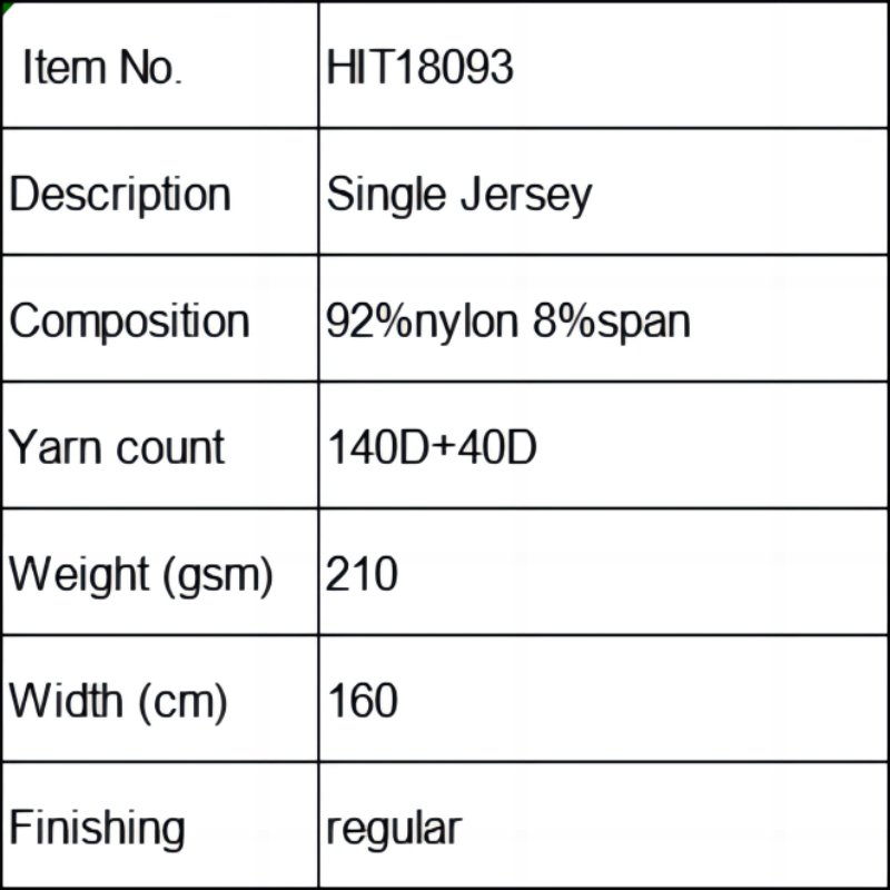 HIT18093 Nylon single jersey